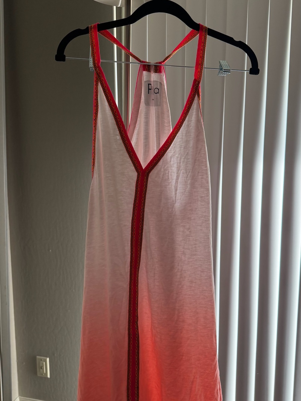 Pitusa Pink Ombré Racerback Nightdress with Coral Trim